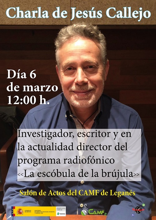 Cartel anunciando la charla de Jesús Callejo.